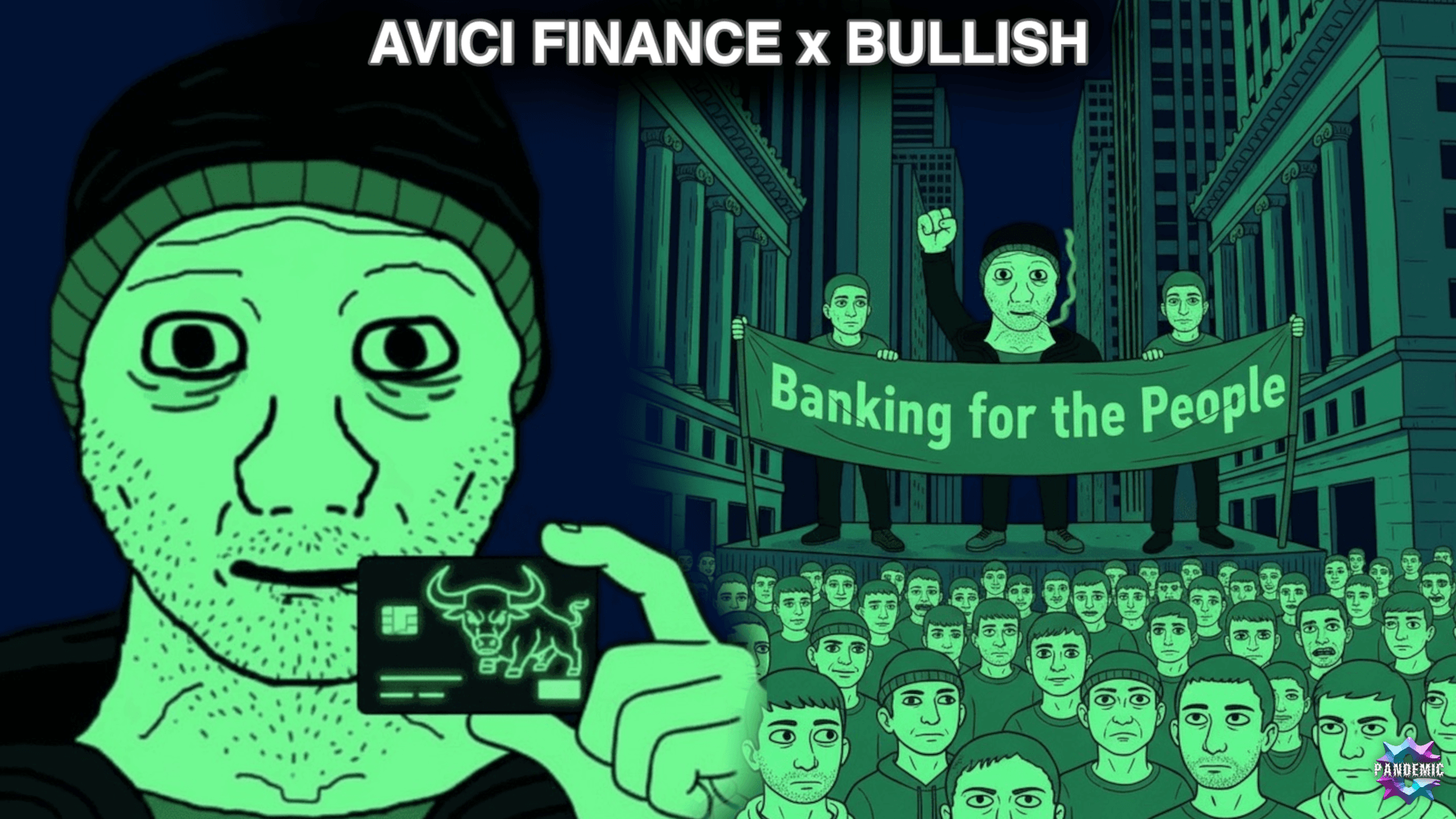 Bullish x Avici Finance collaboration branded graphics
