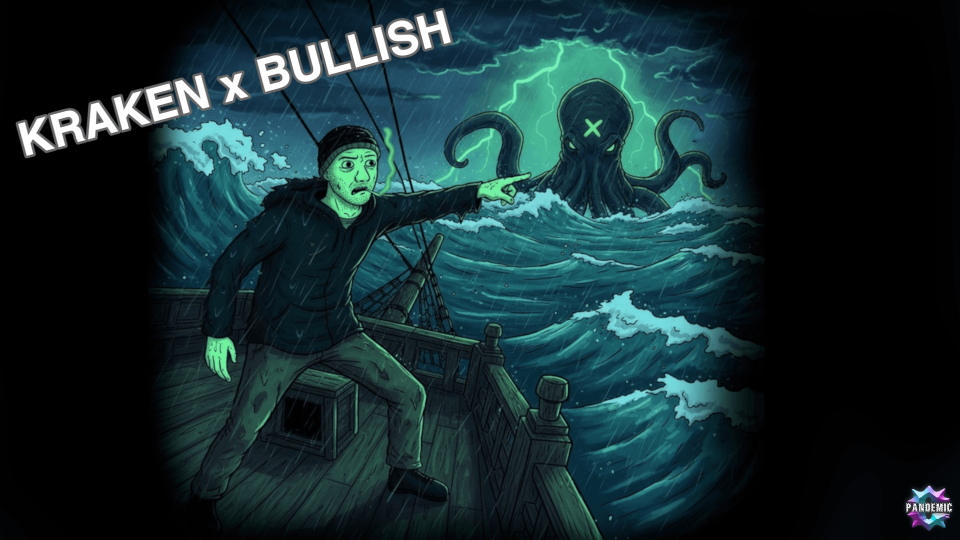 Bullish x Kraken collaboration branded graphics