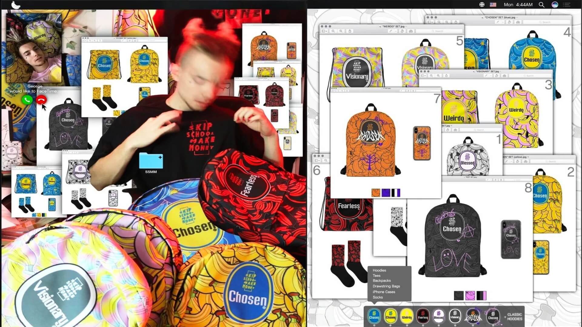 SkipSchoolMakeMoney collection graphics and apparel designs